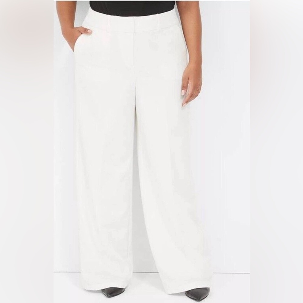 NWT Sz 18s Lane Bryant White Wide Leg Allie Pant